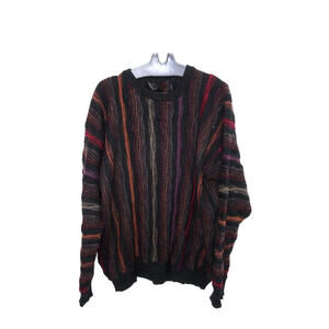 Vintage 90s 3D Knit Coogi Style Wool Sweater Mens XXL Biggie Hip Hop Crewneck